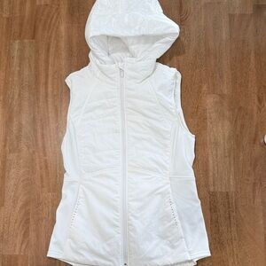 Lululemon White Quilted Hooded Vest